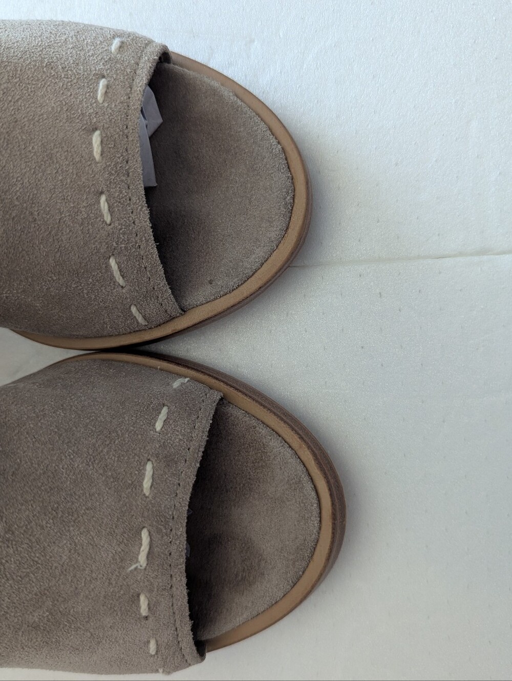 Frye&Co Ash Taupe Suede Slingback Block Heel Sandal View 6